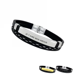Bracelet pour homme personnalisable gravé