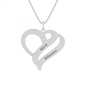 Collier cœur 2 prénoms