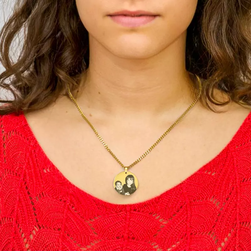 Médaille gravée avec photo