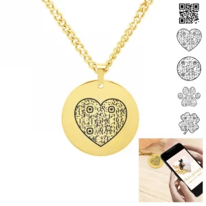 Collier avec QR code gravé